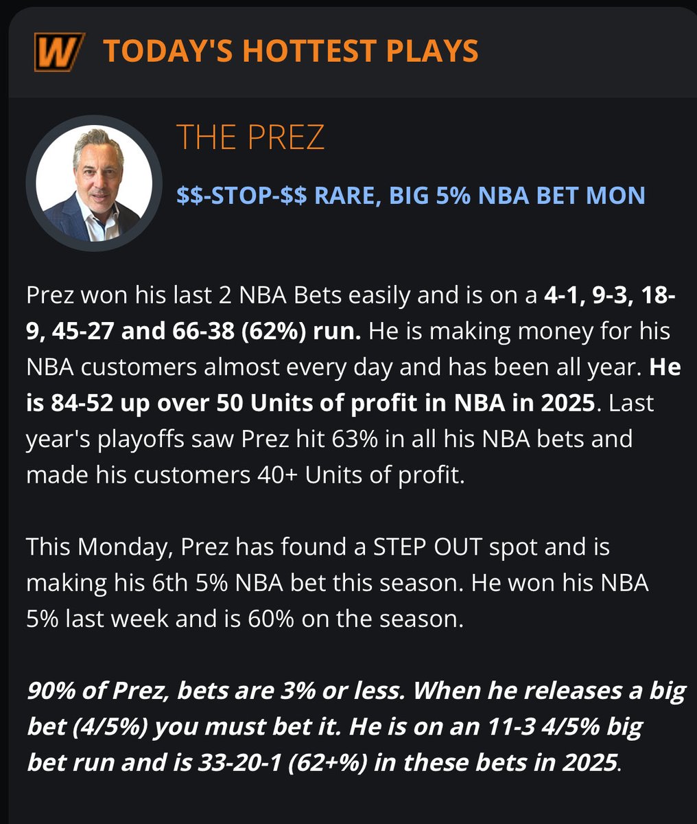 BIG BET ALERT: Today is one of those rare days for me, where I found a huge betting opportunity. Please join me for my NBA 5% bet and let’s all win together. Link is in bio. ⁦<a href="/WagerTalk/">WagerTalk</a>⁩