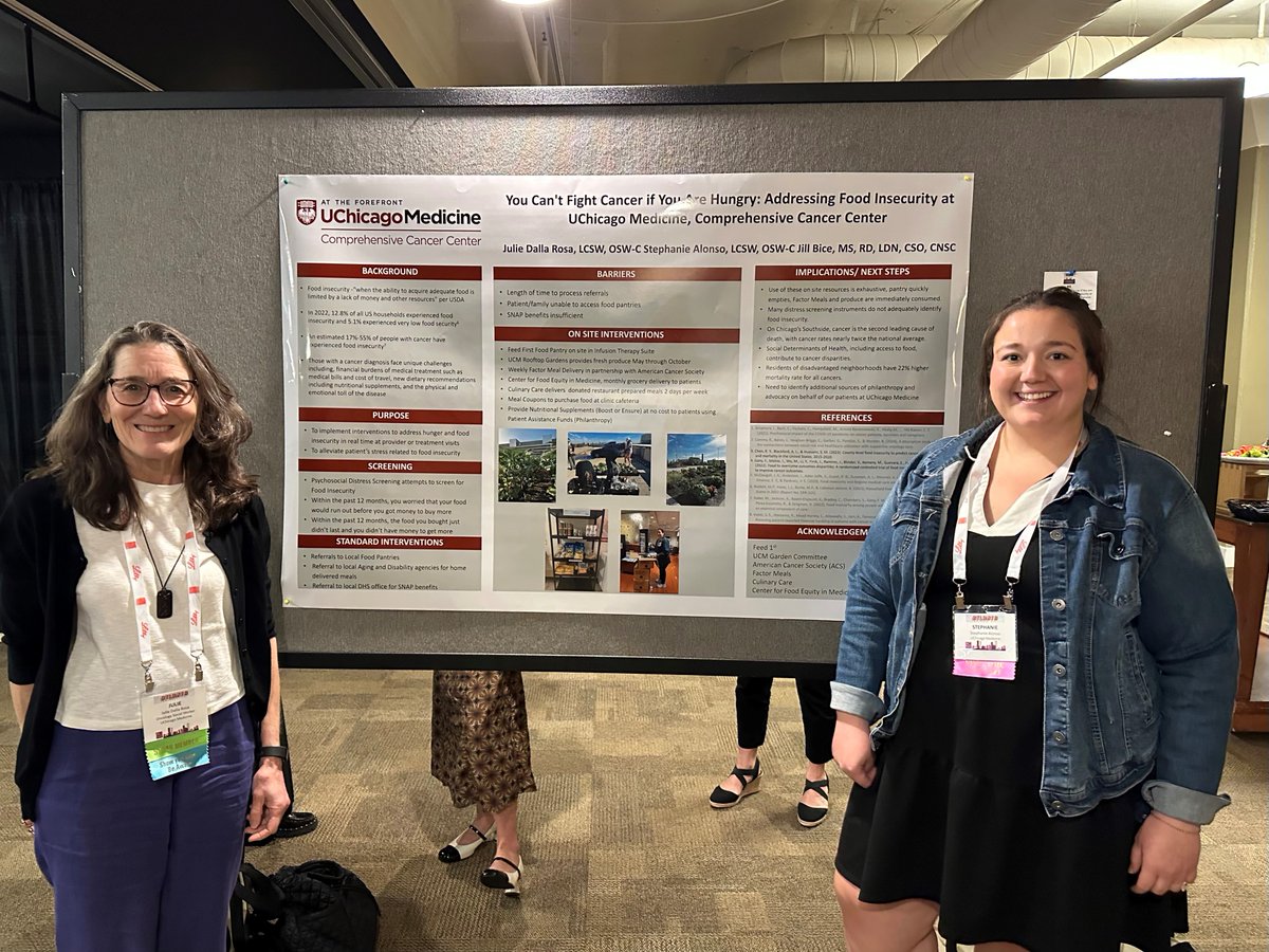 University of Chicago Hematology/Oncology (@uchicagohemonc) on Twitter photo Our amazing social workers Julie & Stephanie from the Supportive Oncology team presented last week at the Association for Oncology Social Work conference about the team's approach to addressing food insecurity!
#CancerCare #SocialWorkers
<a href="/UCCancerCenter/">UChicagoCancerCenter</a> <a href="/UChicagoMed/">UChicago Medicine</a> Our amazing social workers Julie & Stephanie from the Supportive Oncology team presented last week at the Association for Oncology Social Work conference about the team's approach to addressing food insecurity!
#CancerCare #SocialWorkers
<a href="/UCCancerCenter/">UChicagoCancerCenter</a> <a href="/UChicagoMed/">UChicago Medicine</a>
