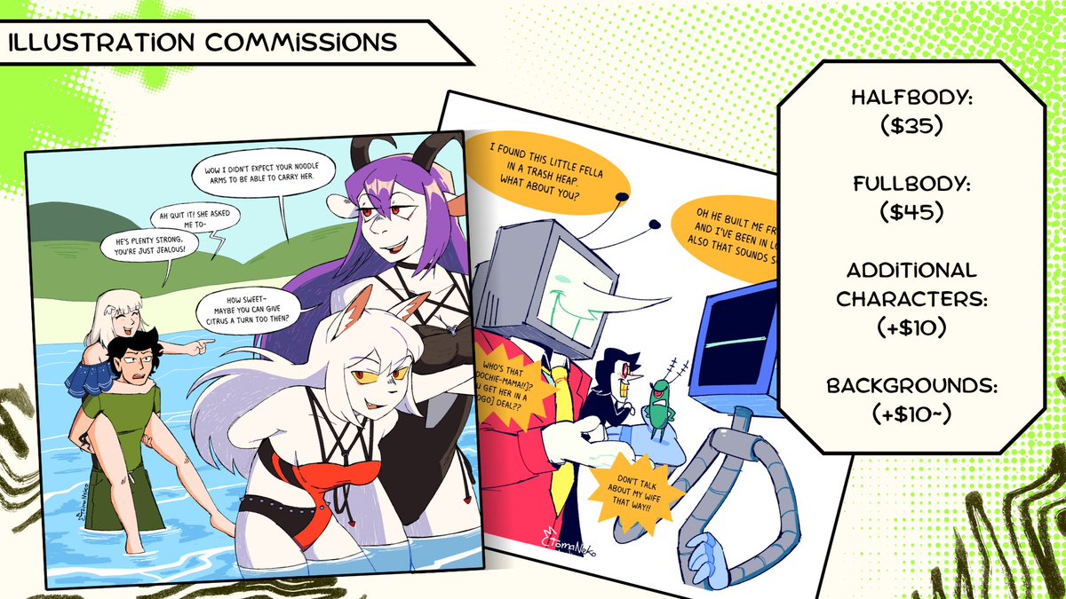 tomaneko_art's tweet image. My commissions are open!! If you're interested feel free to DM me here or on discord (tomaneko.) :D
#commissionopen