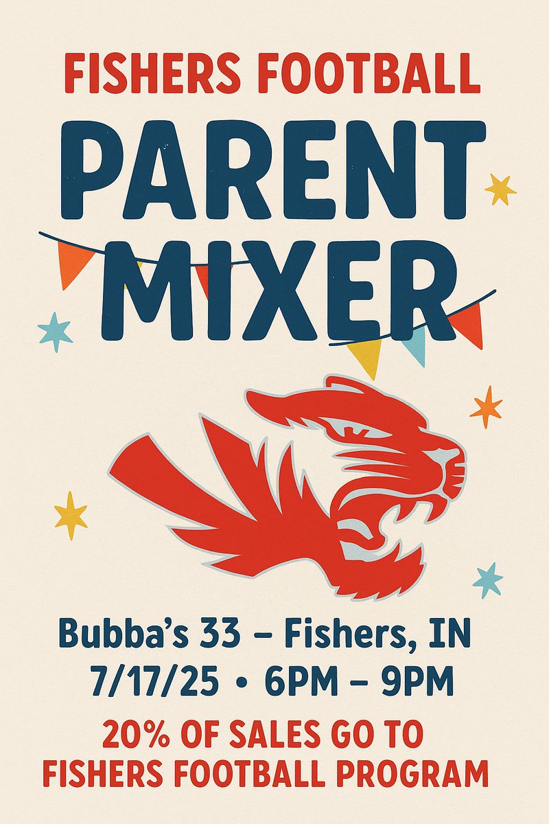 Join us on July 17, 2025, for the annual Parent Mixer at @bubbas33 ! This adults-only event promises a fun evening filled with good food, drinks, and the perfect opportunity to connect with fellow Tiger families. You will also be supporting a great cause, as 20% of all sales will
