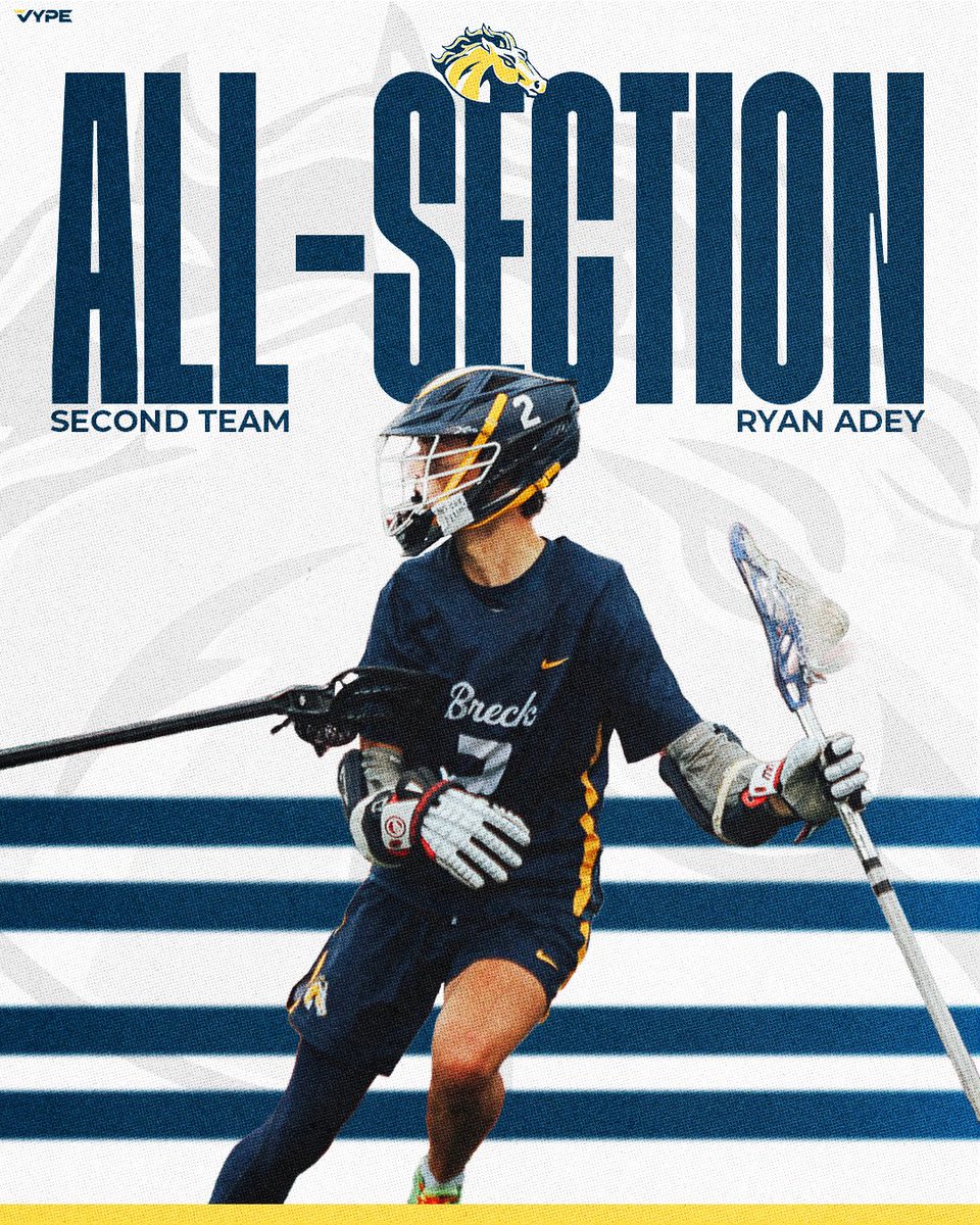 Congratulations to Ryan Adey ‘28 on being named to the All Section Second Team! #BreckBLAX