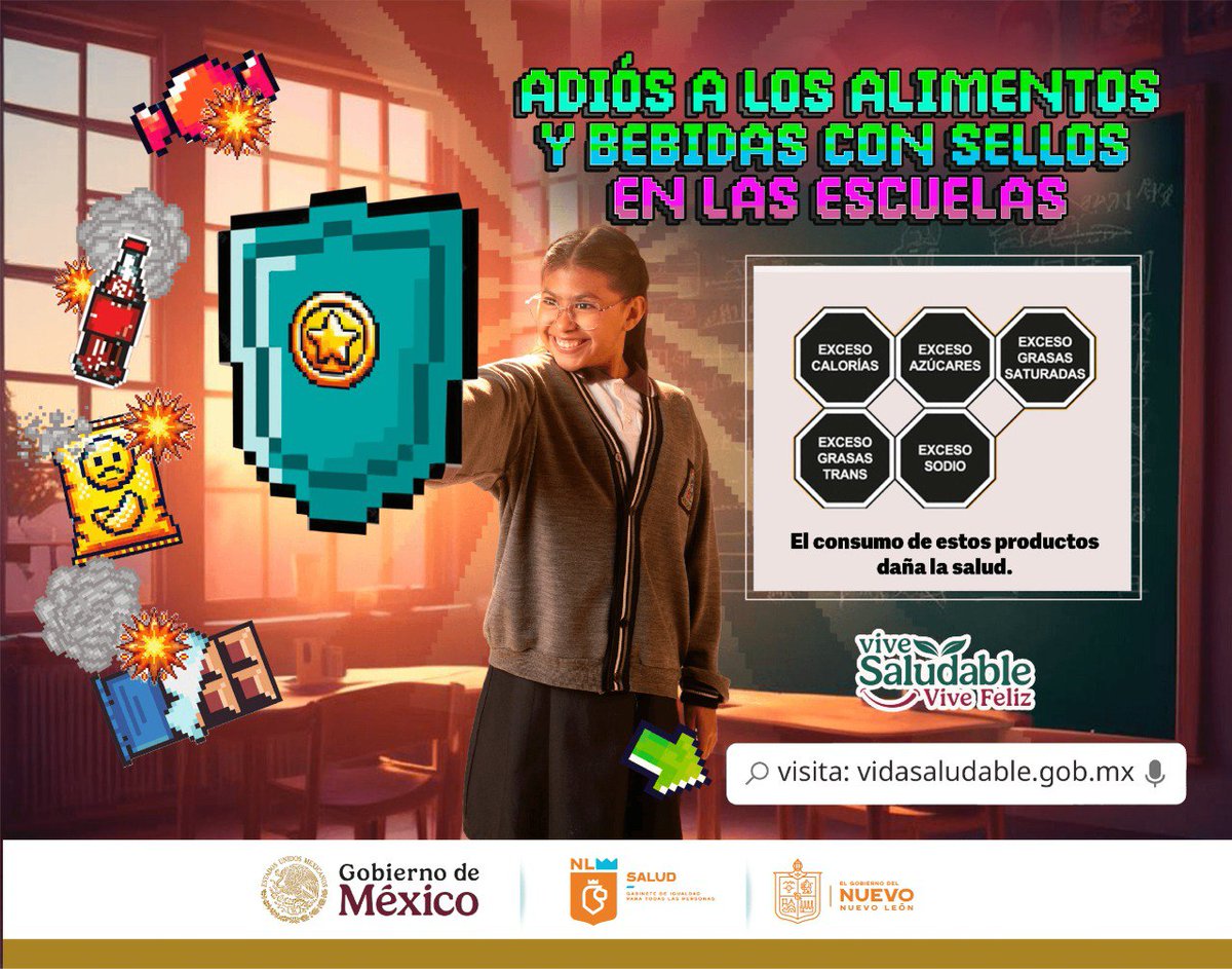 En las escuelas ya no se venden alimentos con sellos ⚠️
Porque una buena alimentación también se aprende desde la infancia. 👧🧒🥦

Vive saludable, vive feliz. 💚