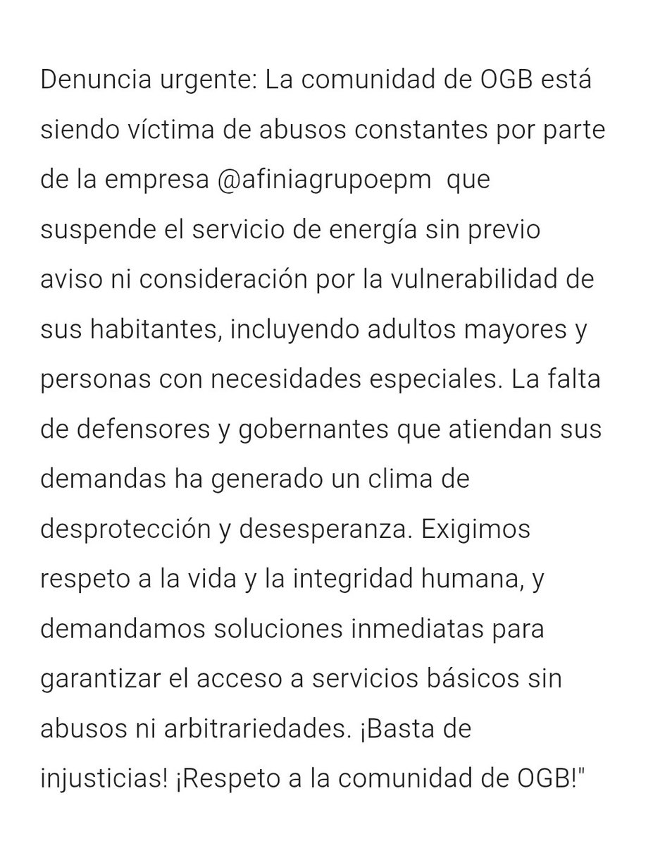Darling Guevara Gómez (@darlingguevarag) on Twitter photo #URGENTE #DenunciaCiudadana
<a href="/JorgeGa37239299/">Jorge Gamarra</a>
<a href="/Superservicios/">Superservicios</a> <a href="/DefensoriaCol/">Defensoría del Pueblo</a> <a href="/PersoneriaVpar/">PersoneríaValledupar</a> <a href="/AlcaldiaVpar/">Alcaldía de Valledupar</a> <a href="/danieldazada/">Daniel Daza</a> <a href="/AlejandroArocaD/">Alejandro Aroca “SSECC”</a> <a href="/KatiaOspino/">Katia Ospino</a> <a href="/JOHNBOLIVARACOS/">JOHN BOLIVAR ACOSTA</a> #URGENTE #DenunciaCiudadana
<a href="/JorgeGa37239299/">Jorge Gamarra</a>
<a href="/Superservicios/">Superservicios</a> <a href="/DefensoriaCol/">Defensoría del Pueblo</a> <a href="/PersoneriaVpar/">PersoneríaValledupar</a> <a href="/AlcaldiaVpar/">Alcaldía de Valledupar</a> <a href="/danieldazada/">Daniel Daza</a> <a href="/AlejandroArocaD/">Alejandro Aroca “SSECC”</a> <a href="/KatiaOspino/">Katia Ospino</a> <a href="/JOHNBOLIVARACOS/">JOHN BOLIVAR ACOSTA</a>