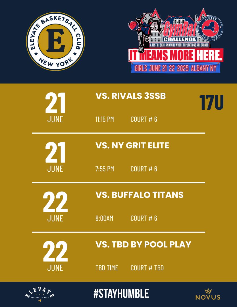 My schedule for this weekend, excited to starting playing again with my team!  <a href="/ElevateNYgirls/">Elevate NYBC Girls Basketball</a>  
<a href="/NEPSGBCA/">NEPSGBCA</a>