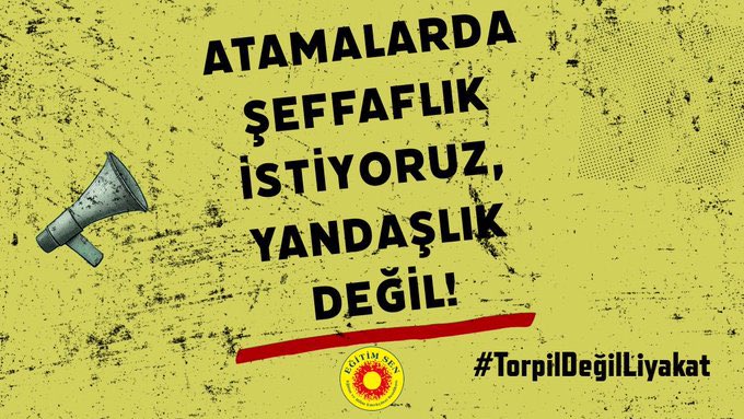 Belkıs Kahraman (@blkskhrmn) on Twitter photo Atamalarda şeffaflık istiyoruz,
Yandaşlık değil !
#TorpilDeğilLiyakat Atamalarda şeffaflık istiyoruz,
Yandaşlık değil !
#TorpilDeğilLiyakat