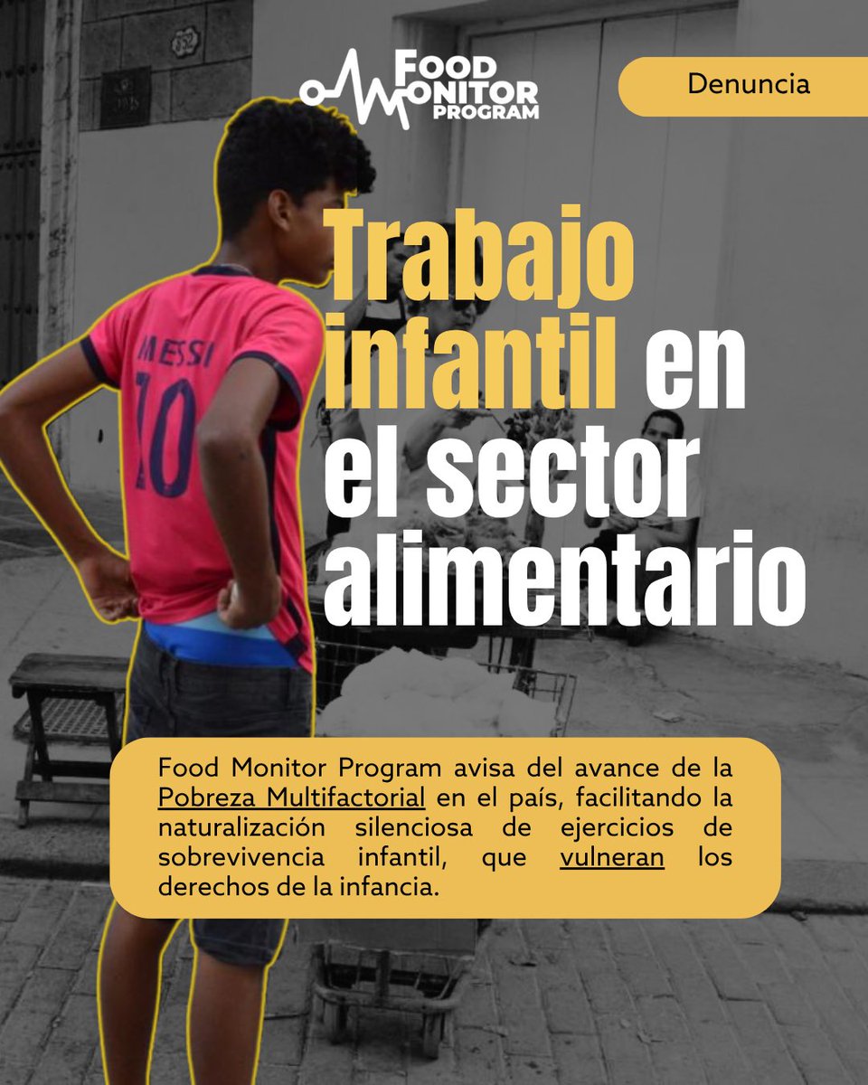 FoodMonitorP's tweet photo. ‼️⚠️#FoodMonitorProgram alerta sobre infancias en riesgo en Cuba:
🛑👶🏻#TrabajoInfantil en el sector alimentario
1/📣Mientras se agrava la #policrisis y la emigración vacía comunidades en Cuba, más niños y adolescentes se involucran en trabajos informales. Muchos jóvenes se crían con sus abuelos en el país más envejecido de América Latina. En varios casos, ante la ausencia de sus padres, son los jóvenes los que se hacen cargo de actividades relacionadas con el #SectorAlimentario privado.
🧵Abrimos hilo👇🏽
#NoAlTrabajoInfantilEnCuba 📣🇨🇺