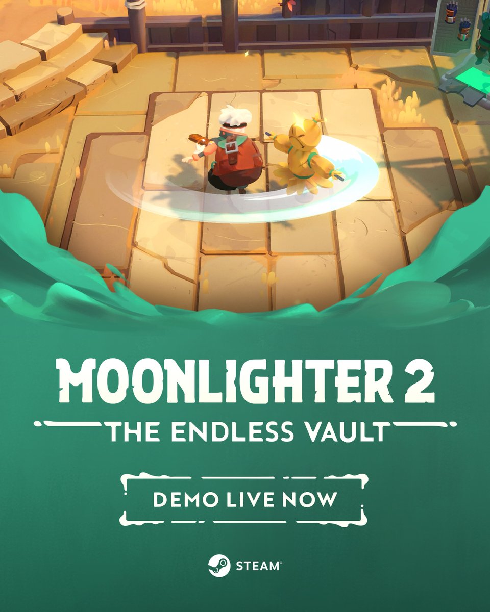 Start hustling shopkeepers ⚔️ The Demo of #Moonlighter 2: The Endless Vault is available on Steam 💚

💚 Play now: re.11bits.com/oxg