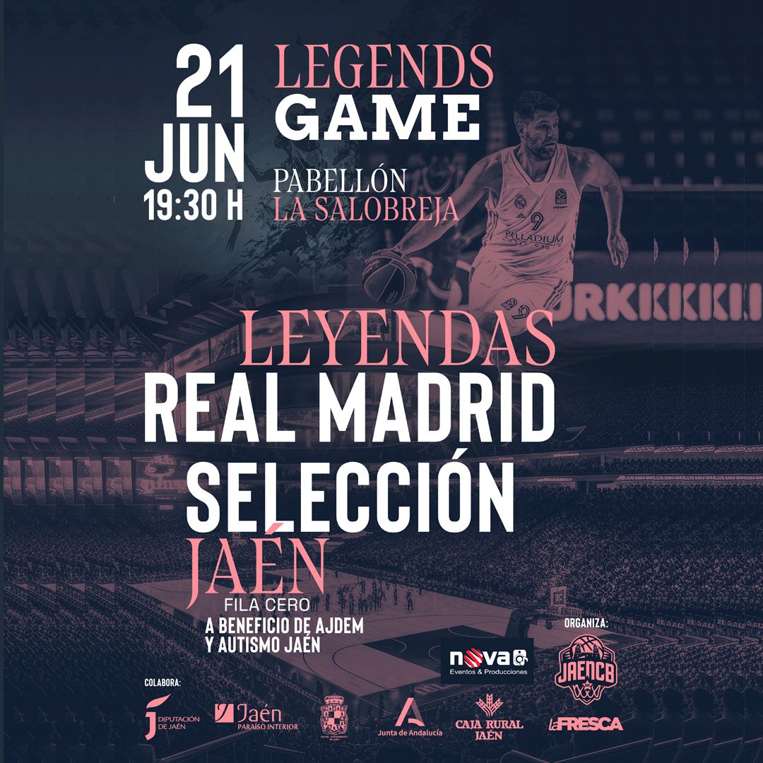 ⏳¡¡SE JUEGA ESTE SÁBADO!!⏳

🤍REAL MADRID LEYENDAS🤍 🆚💚SELECCION JAEN💚

🏀 BA-LON-CES-TO🏀

👁️¡¡No te lo pierdas!!👁️
🎟 VENTA DE ENTRADAS en el enlace:
tinyurl.com/2y88fng5
🎟FILA CERO Enlace:
tinyurl.com/246bmey5
