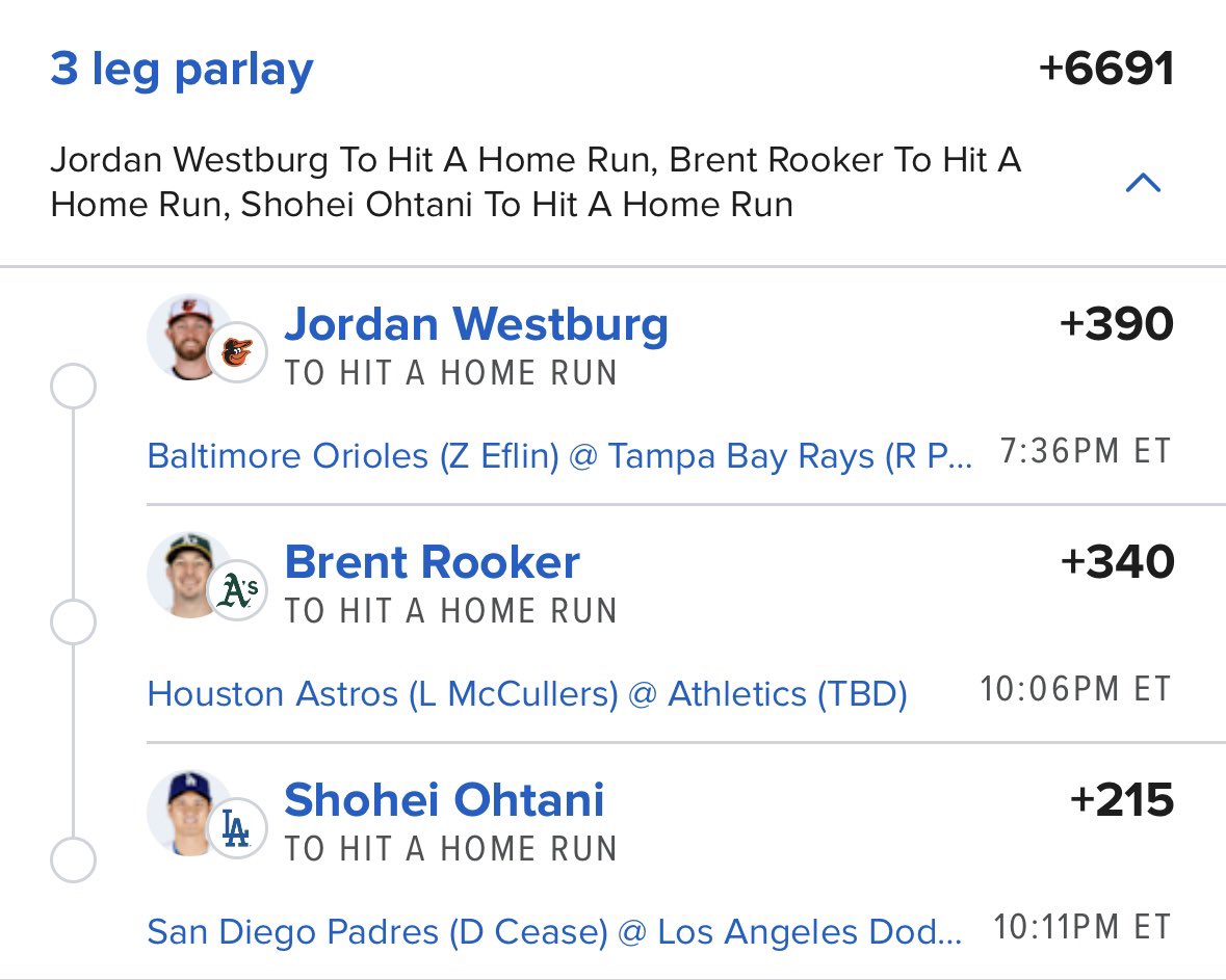 Lets start the week off with a bang!  @parlaymogulss #fanduel #homerunparlay #MLB #parlaymogulss
 #sportsbettingpicks #homerun