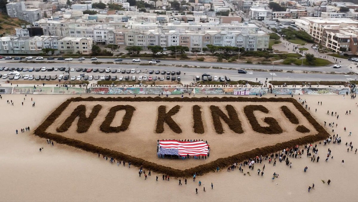 San Francisco Protesters Spell Out 'No King' With Sidewalk Poop buff.ly/WjeIUcK