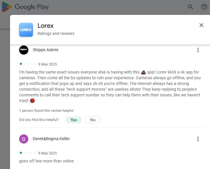 Worst Chinese Lorex Camera on GooglePlay-(Sucks-Lorex-Corp-Camera-Products => [1-star] Lorex-Corp belong to China)(Rubbish)-ALTM#{Evaluated=>Garbage} User-speaking: {Alco Zago- 15 May 2025- ju... keep saying network error.}👎(Conclusion=>Sucks LorexCorp)#25557