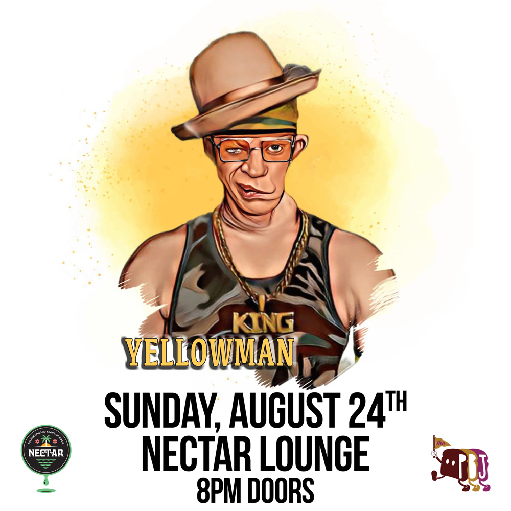 JUST ANNOUNCED.  🇯🇲
Jamaica’s first dancehall superstar, Yellowman helped usher in a new era of reggae after Bob Marley, taking the art of toasting — the reggae version of rapping — to a whole new level!

🗓️ Sunday, August 24
📍 Nectar Lounge
🎟️ tixr.com/e/142280