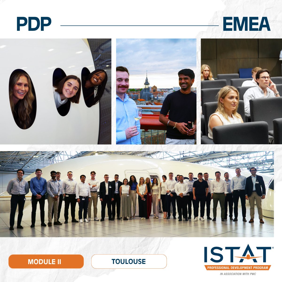 ISTAT PDP EMEA Module II has officially wrapped in Toulouse!  🛬🌍 From exploring the intricacies of aircraft design and manufacturing to diving deep into aircraft valuation and maintenance, our students experienced a truly hands-on learning.
#ISTATPDP #PDPEMEA