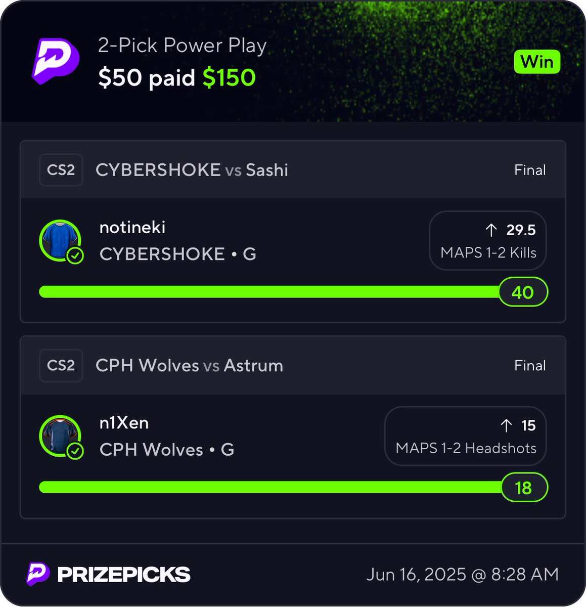 Xabelocksc2X's tweet photo. cash✅✅

#PrizePicks #Cs2picks https://t.co/BLCSqPgKKE