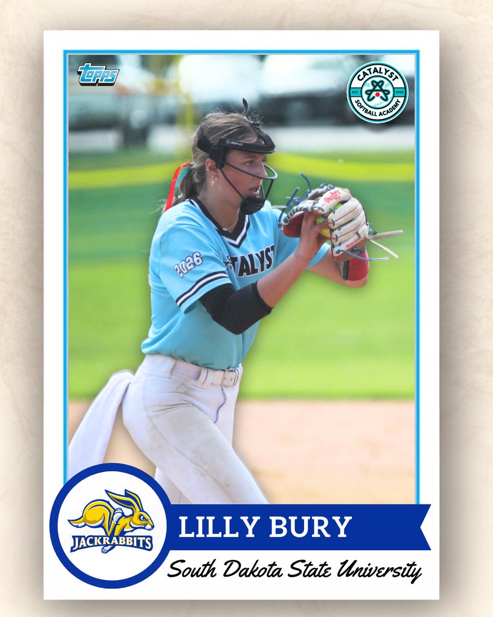 HUUUUUGE CONGRATS are in order for our very own Lilly Bury on her verbal commitment and scholarship acceptance to continue her education and play Division I softball at South Dakota State University‼️

Rockford, MN 🚀 ➡️ Brookings, SD 🐇

#EarsUp🐰 | #CatalystFam🧬

⬇️⬇️⬇️