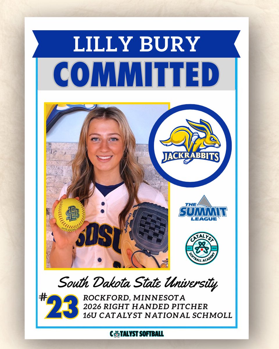 Lilly is a hard-throwing 2026 RHP from Rockford, MN and has been part of the Catalyst family since 12U. Lilly currently plays on our 16U Catalyst National Schmoll team and recently hit new PR’s in our HP Pitching Program (throwing over 67 MPH 🔥)

⬇️⬇️⬇️
