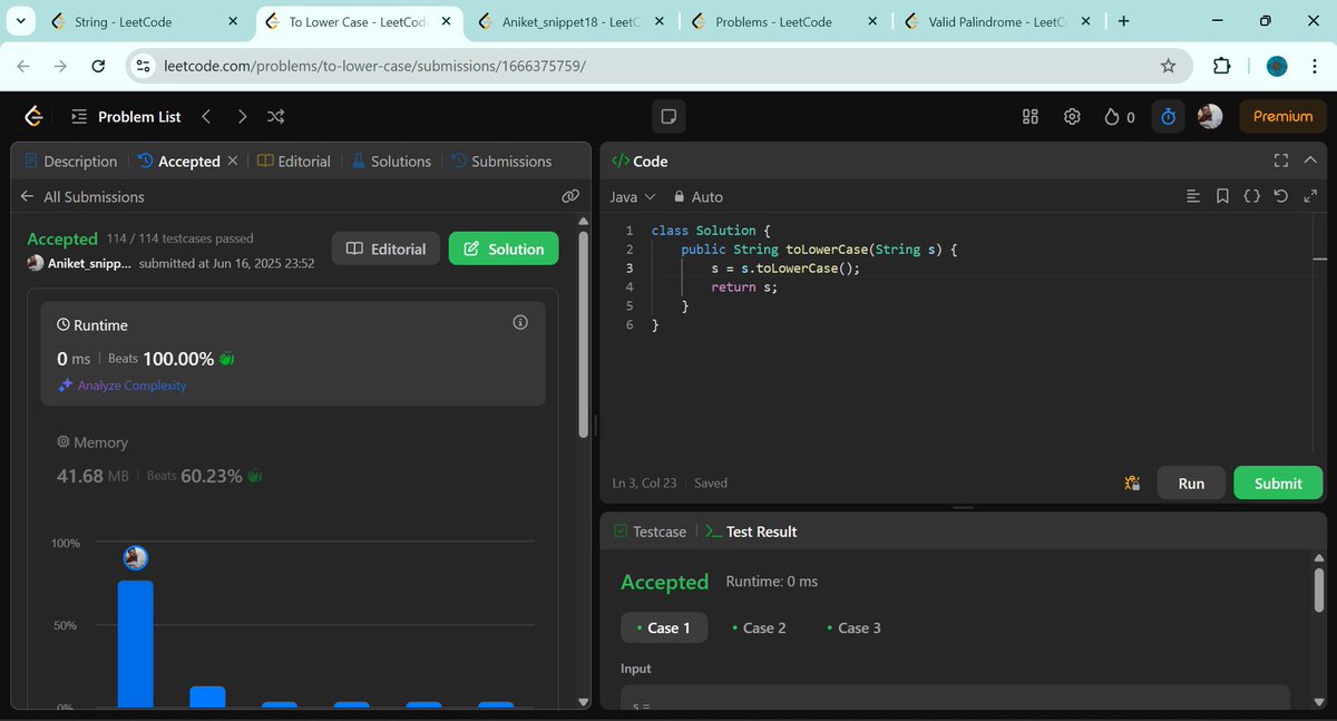 Aniket_dev_18's tweet photo. Day 16-17 of #100DaysOfCode
- Solved 2 question
1) 2114. maximum number of words found
2) 709. To Lower Case
@LeetCode
#letconnect #TechTwitter #BuildInPulic #LeetCode #Java #DSA #Connect #CodingChallenge #java #DSA #connect https://t.co/ZgBsPcNBEg