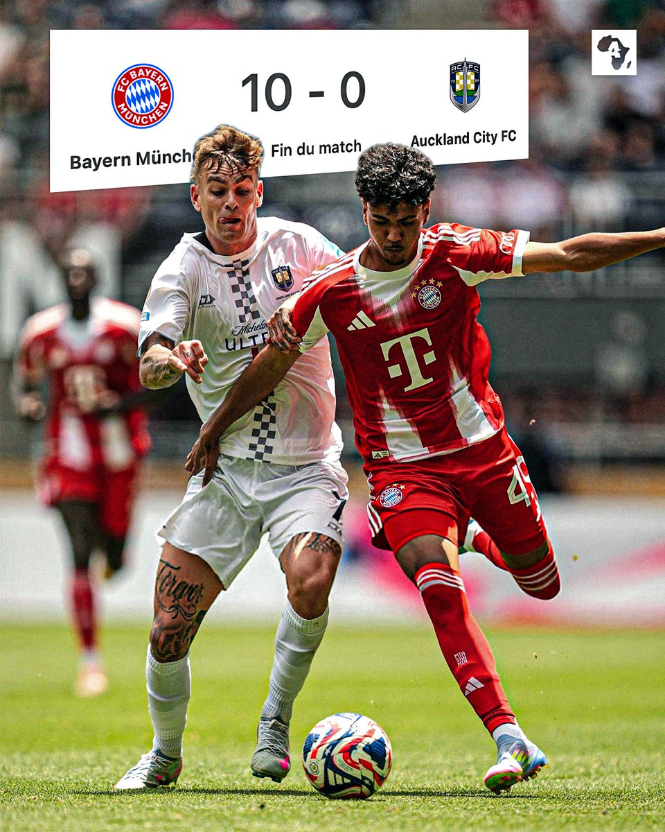 🇲🇦 Adam Aznou (19 ans) est entré en jeu hier, lors de la victoire 𝗛𝗨𝗠𝗜𝗟𝗜𝗔𝗡𝗧𝗘 du Bayern Munich face à Auckland City (10-0). 

Maroc = Usine à talents. 🦁💎