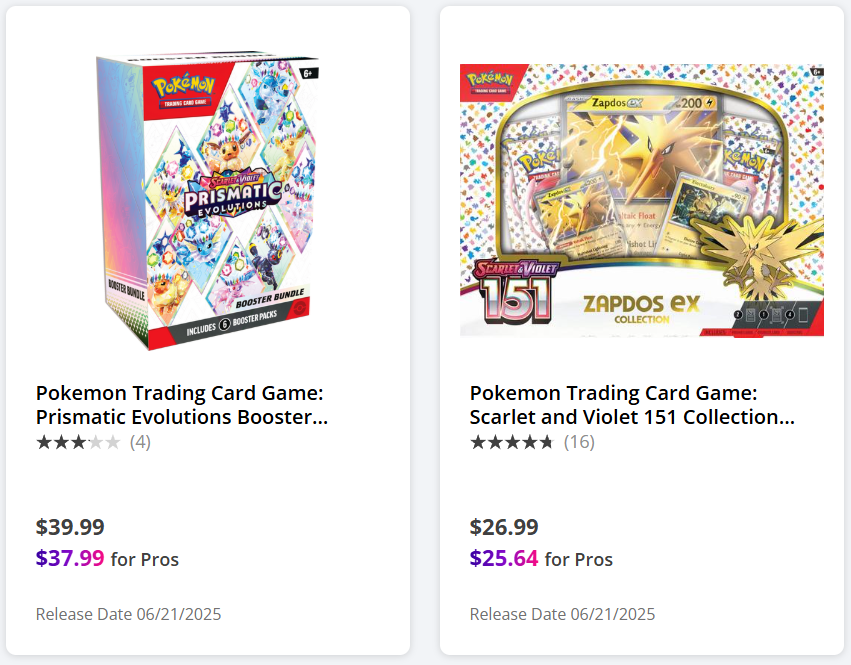 Prismatic Evolutions Booster Bundles & 151 Zapdos ex Boxes Restock this Saturday, June 21st at GameStop! Be sure to check your stores and we'll post any other restocks! #PokemonTCG Prismatic Evolutions Booster Bundles & 151 Zapdos ex Boxes Restock this Saturday, June 21st at GameStop! Be sure to check your stores and we'll post any other restocks! #PokemonTCG