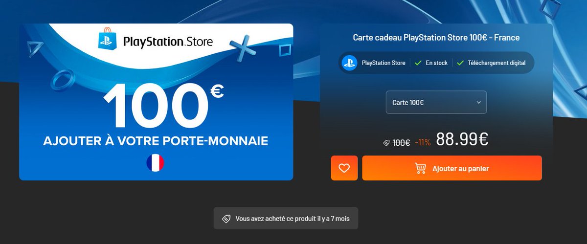 Grosses Promos Du Moment 😍

- Playstation
✅Cartes 100€ PSN à 88.99€ :
▶️urlr.me/WkQ63a

- Xbox
✅Cartes 75€ à 68.55€ :
▶️urlr.me/V9u2AX

- Nintendo
✅Cartes 100€ eshop à 91.89€ :
▶️urlr.me/njfy3u
💵Parfait pour payer ses jeux - cher