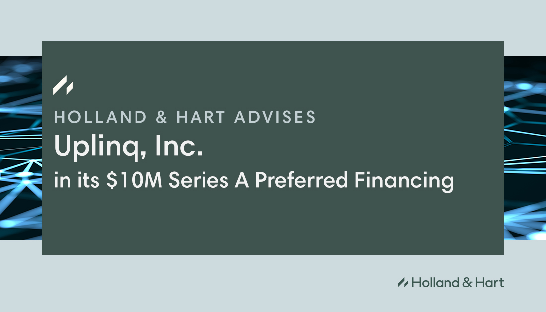 HollandHart's tweet image. Congratulations to our client Uplinq for closing their $10M Series A funding round. This investment will accelerate growth and enhance their AI-powered bookkeeping and tax solutions for SMBs. Read more: hollandhart.com/holland-hart-a…

#SeriesA #AITech #SMB #CorporateLaw #Innovation