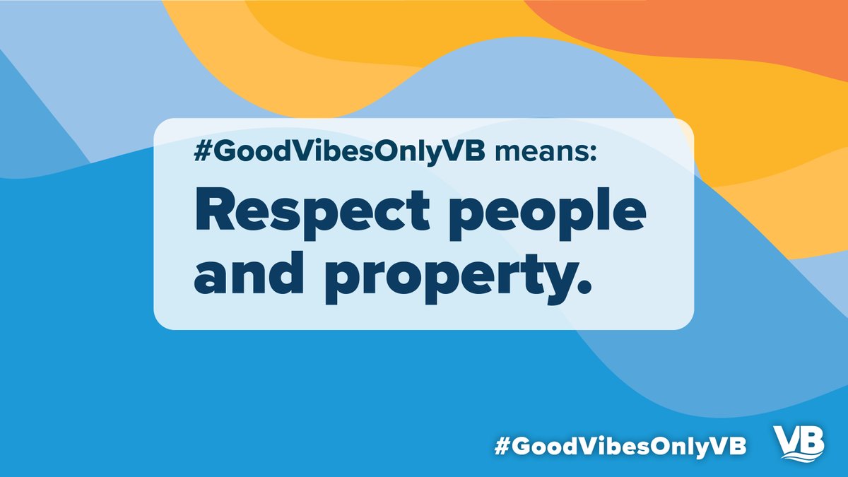 CityofVaBeach's tweet photo. Good vibes only means showing love for people, places and community. There’s zero tolerance for disorderly conduct and illegal weapons in Virginia Beach. Be kind, be courteous, and treat VB with positivity. 🏡💙
#GoodVibesOnlyVB #BeKindVB #BeachBetter https://t.co/VWdbjMlDUb