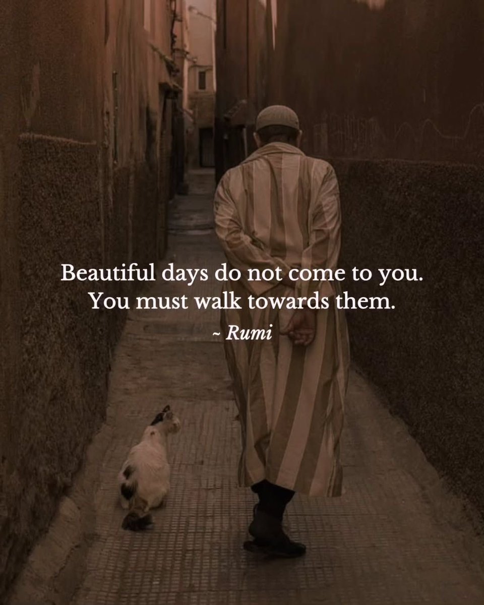 الأيام الجميلة لا تأتيك، عليك أن تذهب إليها.

_ الرومي