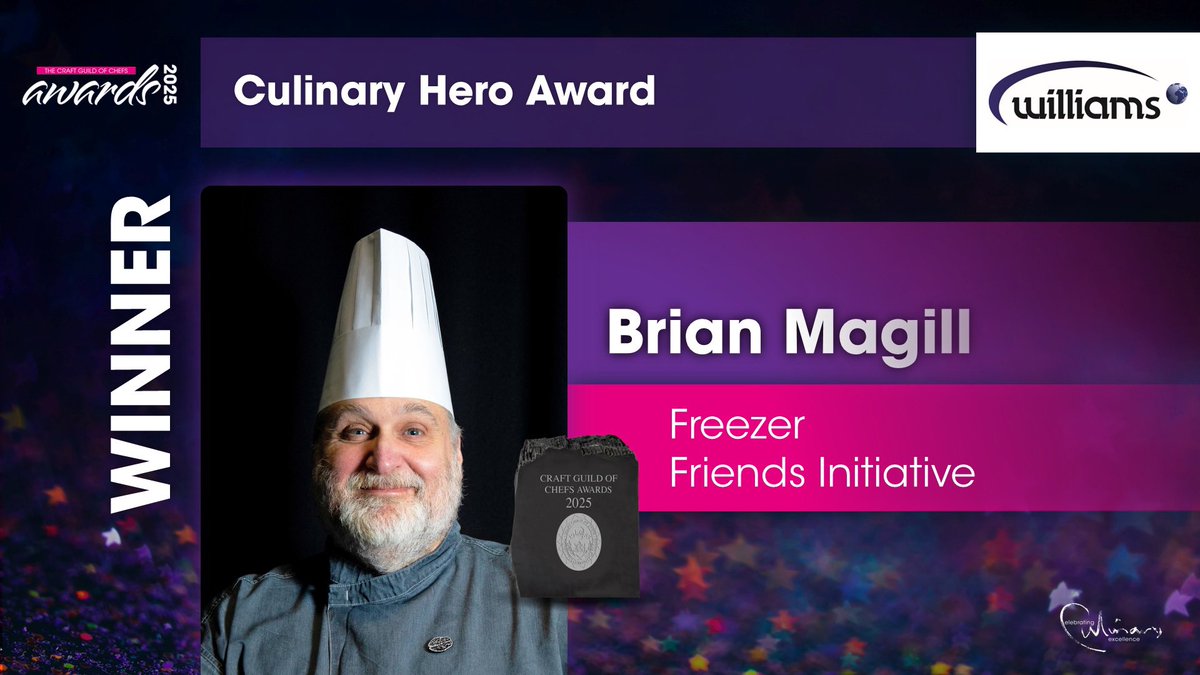 Craft Guild of Chefs (@craft_guild) on Twitter photo And the winner of the #CGCAwards Culinary Hero Award sponsored by <a href="/WilliamsRef/">Williams Refrigeration</a> is Brian Magill for his work on the Freezer Friends Initiative. And the winner of the #CGCAwards Culinary Hero Award sponsored by <a href="/WilliamsRef/">Williams Refrigeration</a> is Brian Magill for his work on the Freezer Friends Initiative.
