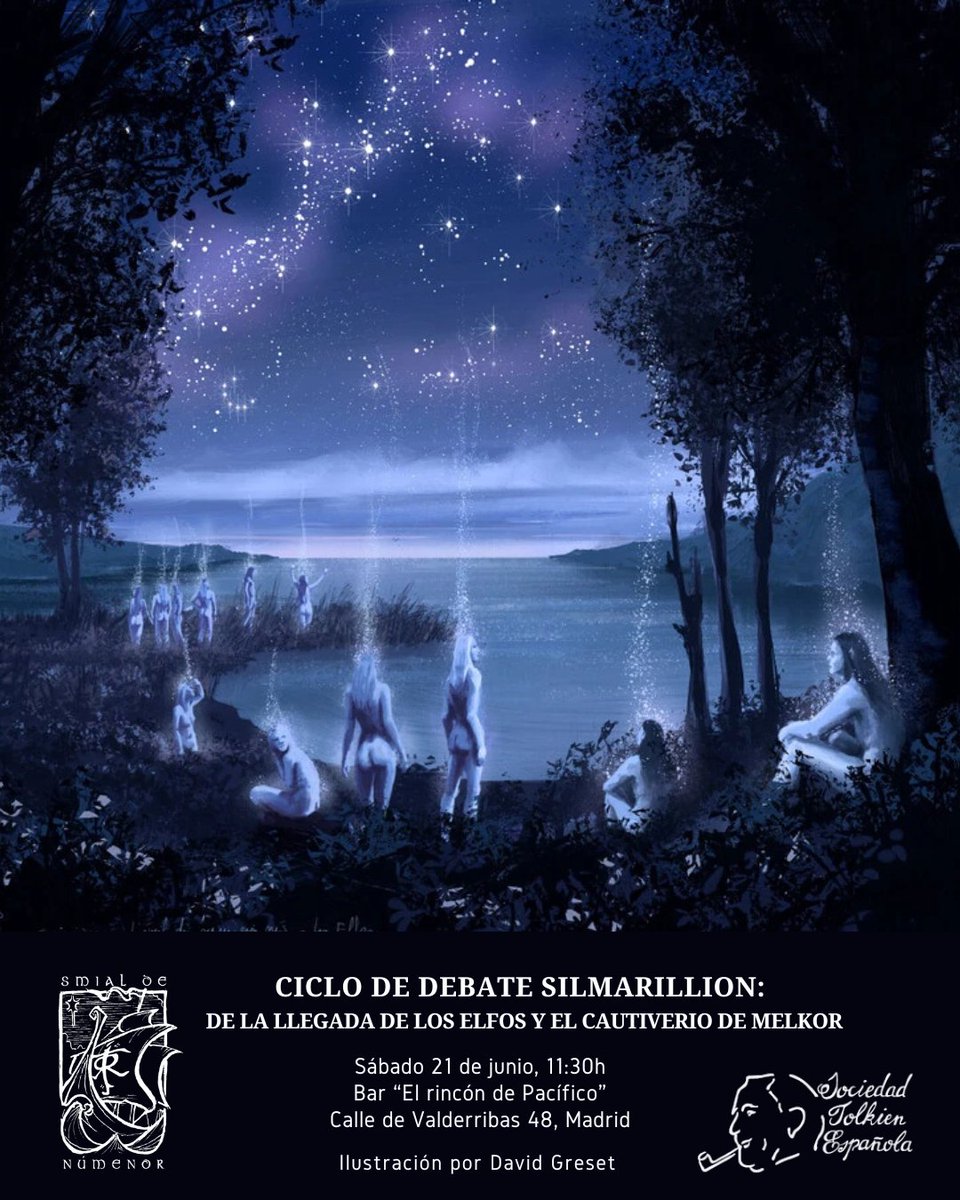 De la llegada de los elfos y el cautiverio de Melkor 🧝

⌚ Sábado 21 a las 11:30h
📍 Bar El rincón de Pacífico 

¡Ven a comentar con nosotros este capítulo de El Silmarillion!

#smialste #tolkien #silmarillion