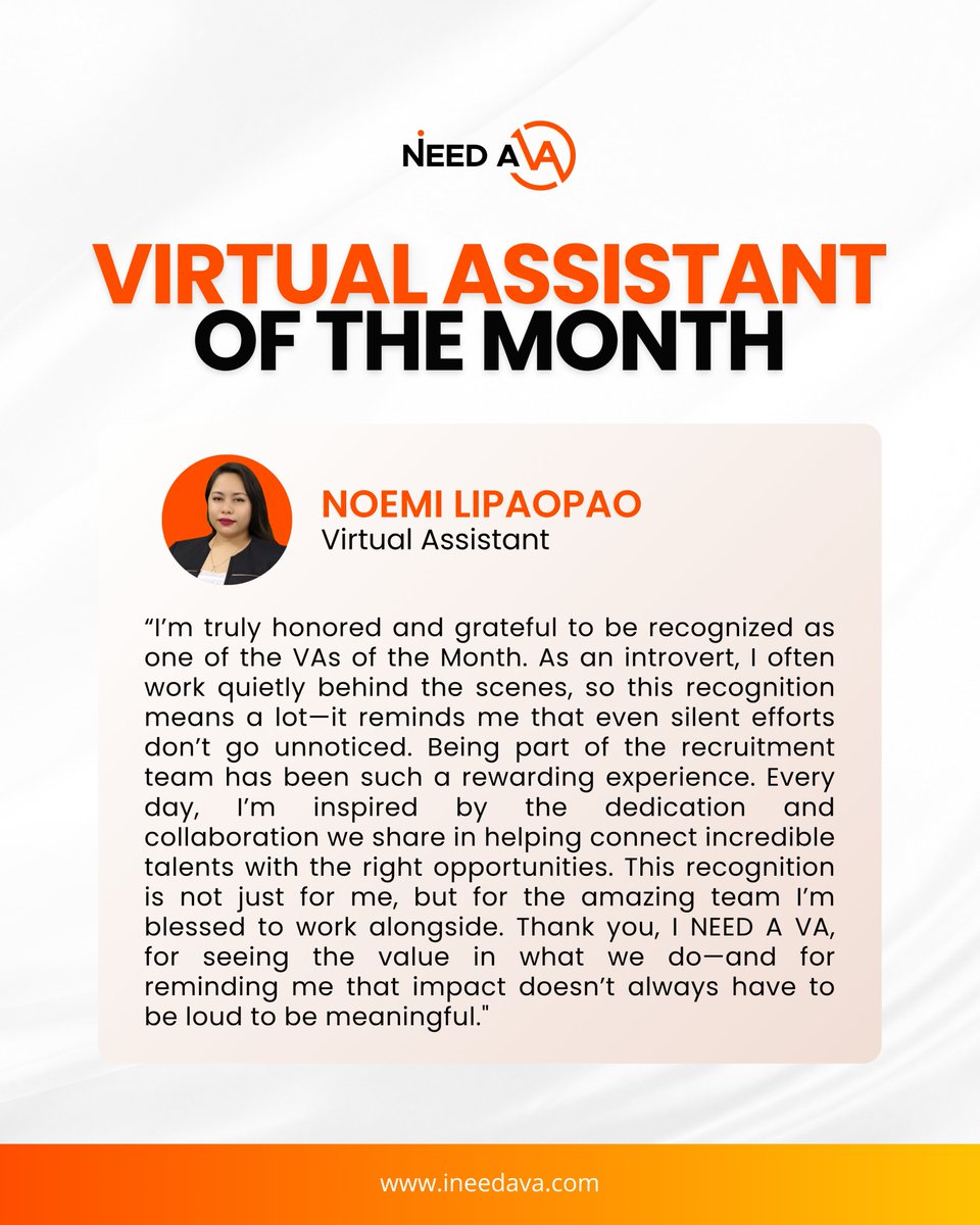ineeda_va's tweet image. Meet our VAs of the Month: John Carlo, Jelly, and Noemi! 🌟
Their dedication, professionalism, and drive to go above and beyond for their clients truly set them apart. We&apos;re proud to have them on the team!#VAoftheMonth #INeedAVA #VirtualAssistantExcellence #TopPerformers