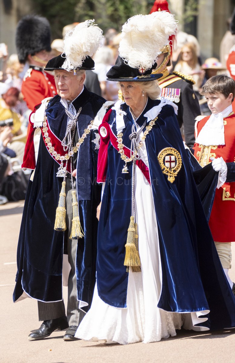 King Charles III and Queen Camilla attend the Order of the Garter service at St. George's Chapel in Windsor Castle. #royal  #GarterDay #KingCharles