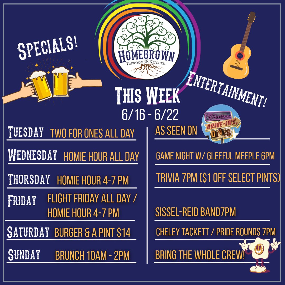 What’s “on tap” at Homegrown this week? Something for every Homie, that’s what! 🍻