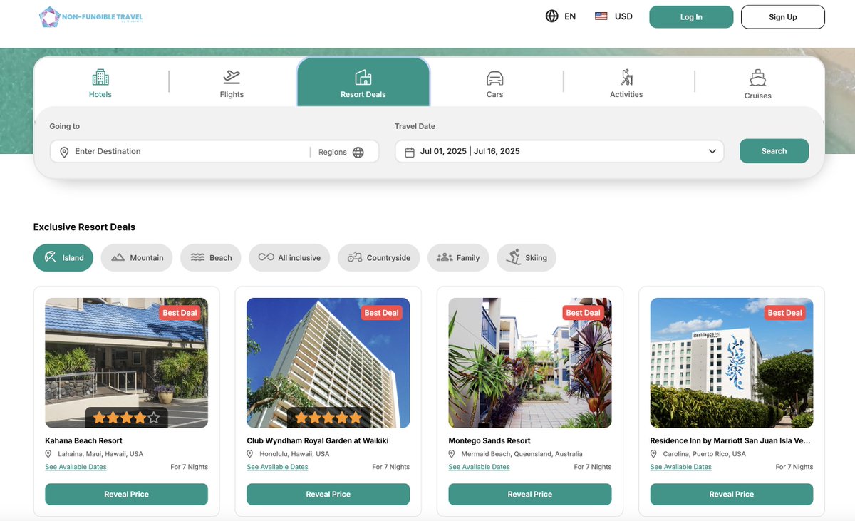 Non-Fungible Travel (@nonfuntravel) on Twitter photo What's New at <a href="/NonFunTravel/">Non-Fungible Travel</a>?
Get exclusive access to Resort & Cruise Packages with our new Resort & Cruise search options! 🏨🛳️
Sign up for Free at: nonfungibletravel.com What's New at <a href="/NonFunTravel/">Non-Fungible Travel</a>?
Get exclusive access to Resort & Cruise Packages with our new Resort & Cruise search options! 🏨🛳️
Sign up for Free at: nonfungibletravel.com