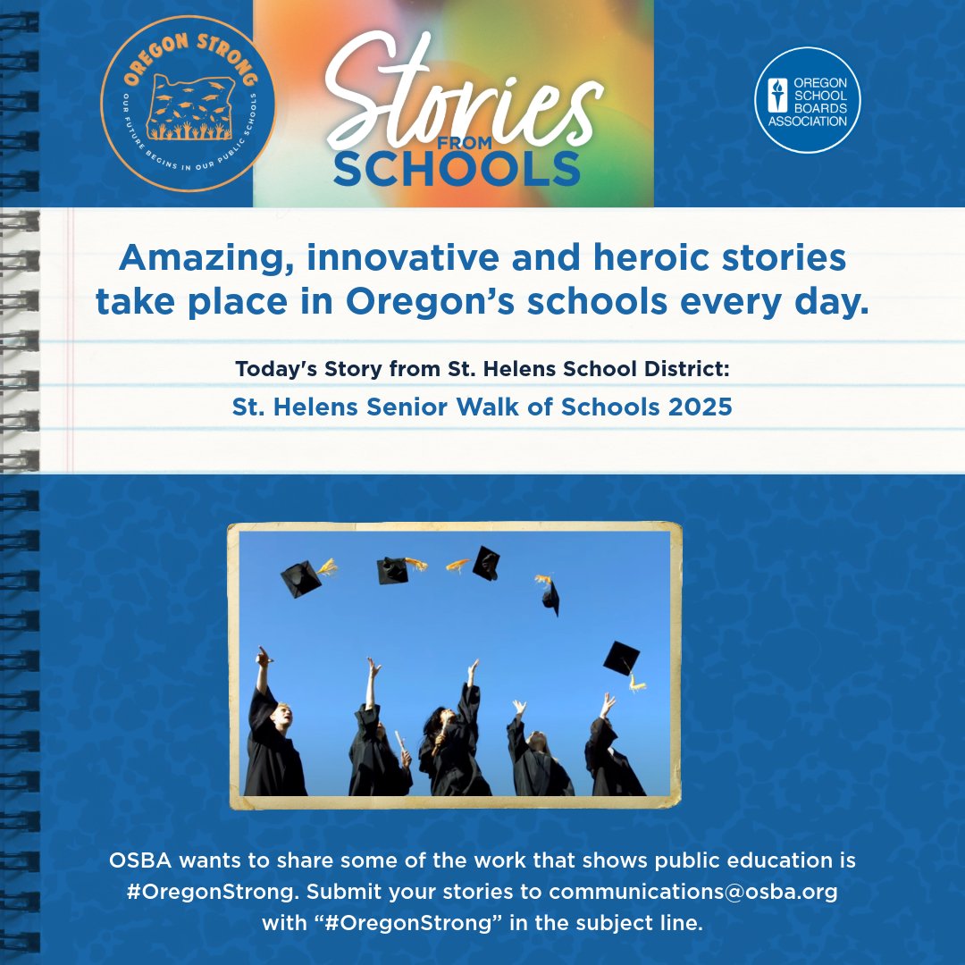 OSBA (@osbanews) on Twitter photo Today we have a story from St. Helens School District:
St. Helens Senior Walk of Schools 2025 (Video)
Read more: youtube.com/watch?v=wvSZwE…
#OregonStrong #oregon #publiceducation #studentsuccess #educationmatters <a href="/StHelensSD/">St. Helens School District</a> Today we have a story from St. Helens School District:
St. Helens Senior Walk of Schools 2025 (Video)
Read more: youtube.com/watch?v=wvSZwE…
#OregonStrong #oregon #publiceducation #studentsuccess #educationmatters <a href="/StHelensSD/">St. Helens School District</a>