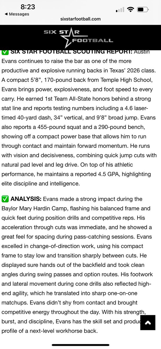 Thanks <a href="/sixstarfootball/">Six Star Football | PLUS+</a> for the scouting report!