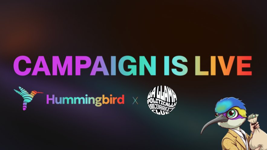 Hummingbird (@hmnbrdnetwork) on Twitter photo Campaign for <a href="/lallamapic/">La Llama Politically Incorrect Club</a> is now live! Learn about this insanely off-the-wall community and what they have cooking!!!
👉 fly.hummingbirdco.io Campaign for <a href="/lallamapic/">La Llama Politically Incorrect Club</a> is now live! Learn about this insanely off-the-wall community and what they have cooking!!!
👉 fly.hummingbirdco.io