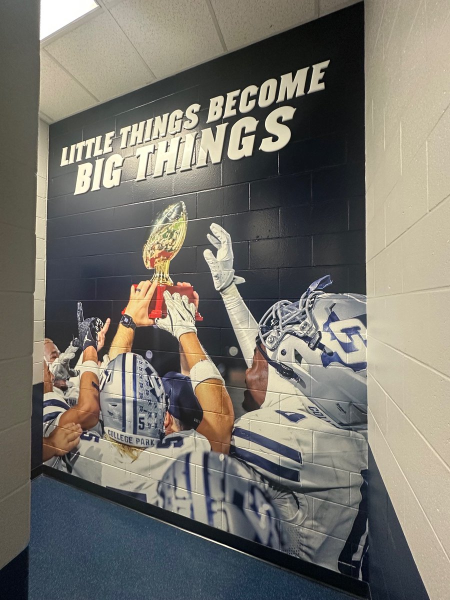 Small efforts. Daily grind. One heartbeat.

College Park Cavalier Football just unveiled a powerful new wall graphic—a team united, trophy raised high, standing beneath the reminder that defines their culture: "Little Things Become Big Things." 🏆

Every rep, every detail, every