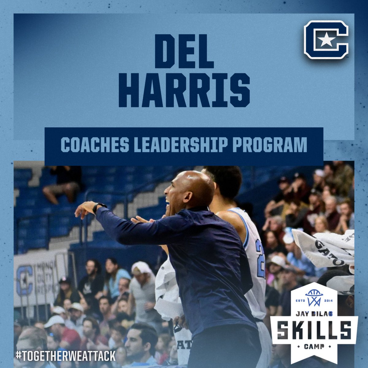 The Citadel Basketball (@citadelhoops) on Twitter photo Congrats to <a href="/delharrisbball/">Coach Del Harris</a> on being one of a select group of assistant coaches nationwide picked for the Coaches Leadership Program at the <a href="/JayBilasCamp/">Jay Bilas Skills Camp</a> this past weekend!
#TogetherWeAttack Congrats to <a href="/delharrisbball/">Coach Del Harris</a> on being one of a select group of assistant coaches nationwide picked for the Coaches Leadership Program at the <a href="/JayBilasCamp/">Jay Bilas Skills Camp</a> this past weekend!
#TogetherWeAttack