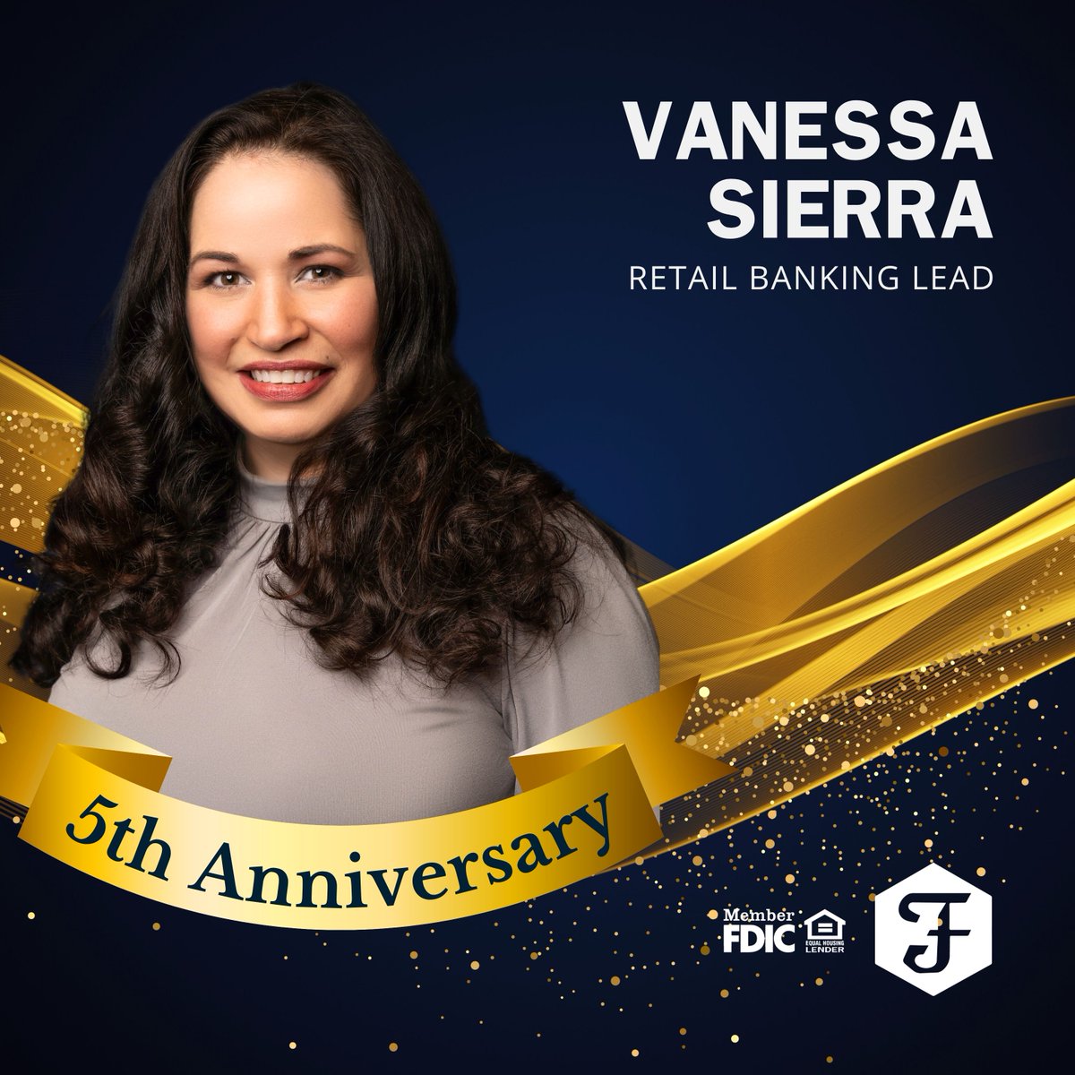 Warmest congratulations to Vanessa Sierra on her 5th work anniversary at #FidelityBankLA! We value your dedication and are honored to have you. Join us in wishing her well!

#EmployeeAnniversary #FinancialServices #WorkAnniversary #BankLocal #HereForGood