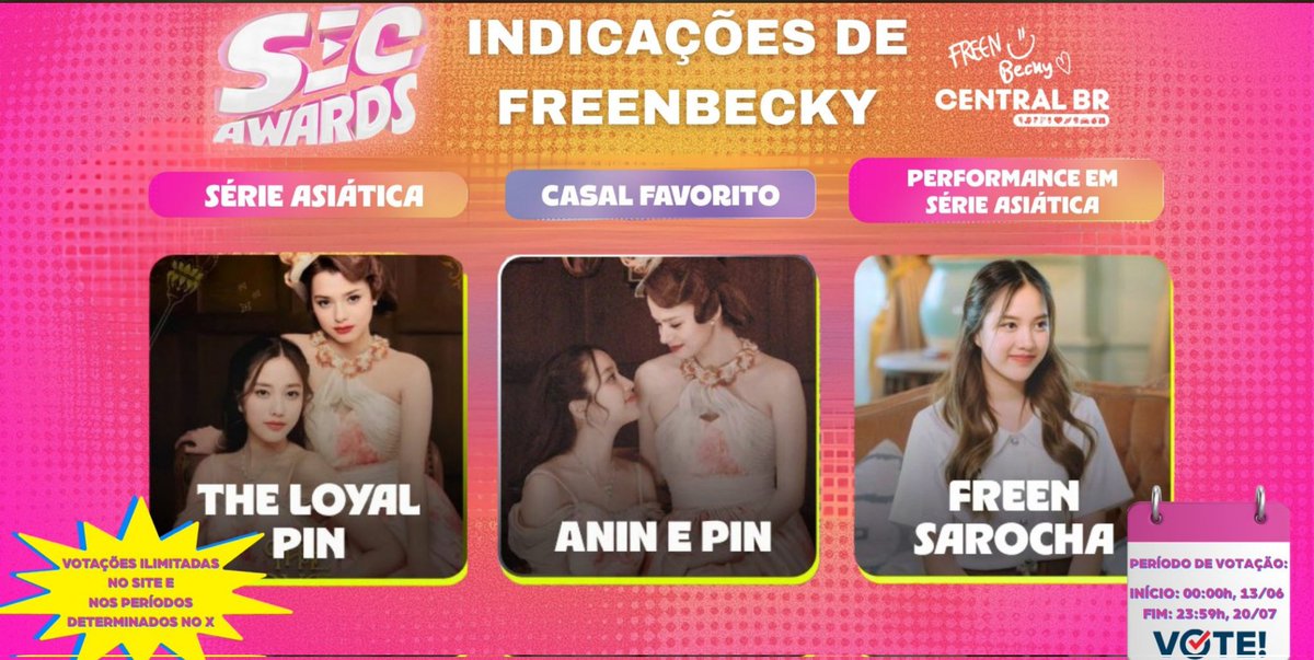 we_did_it_baby's tweet photo. 🇧🇷 SEC AWARDS 🏆

Cada RT suma para FreenBecky, es un 3x1, ¿Me das 100 RT y 20 comentarios usando estos #? 👇🏻

I vote for #AninePin  in #CasalShipFavorito for #TheLoyalPin in #MelhorSerieAsiatica for #FreenSarocha in #PerformanceemSerieAsiatica at #SECAwards

#ฟรีนเบค #FreenBecky https://t.co/V5ITt5mOKx