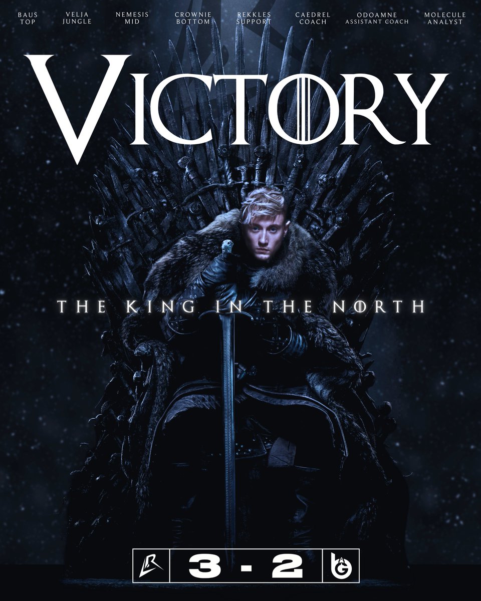 LosRatoneslol's tweet photo. WINTER IS COMING!!

WE TAKE THE WIN 3-2.  TOP 4 LOCKED.

ggwp @boostgateesport https://t.co/ddDBYE8cVu