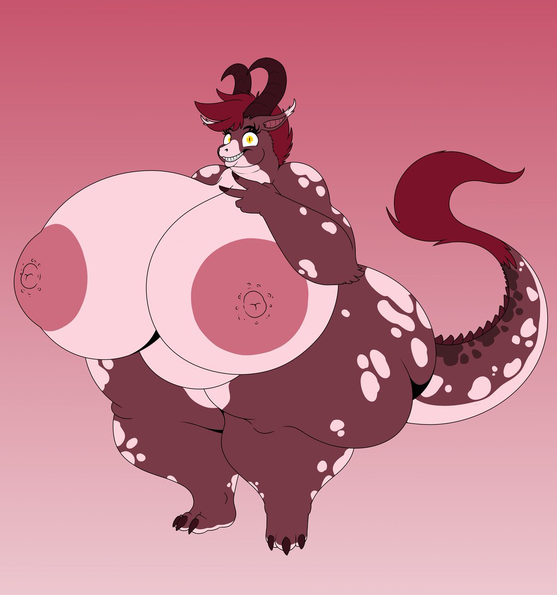Decided to give another shot to my dragon-cow I drew few years ago and updated her visuals and thickness :O
