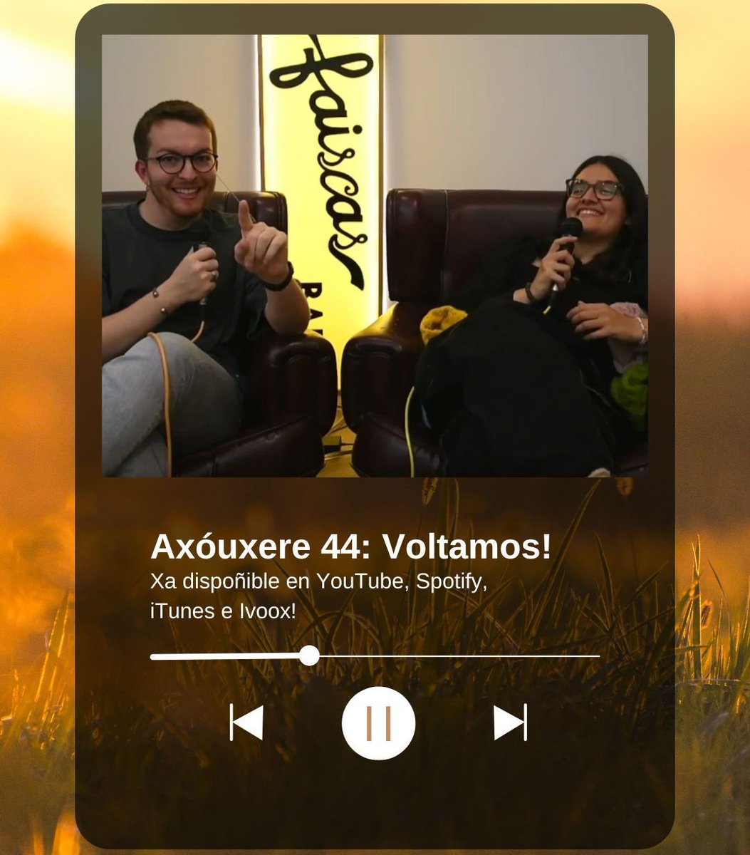 📹 🥳  Xa dispoñible o Axóuxere 44 para ver en YouTube!
youtube.com/watch?v=d7YG5N…

🎧 Tamén o podes escoitar en Spotify, iTunes ou Ivoox. Máis info en axouxere.anxo.gal