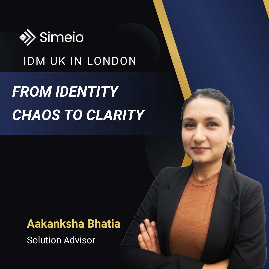 Join Aakanksha Bhatia, Solution Advisor at Simeio, for the session: 
“From Identity Chaos to Clarity: Achieving ISPM with a Scalable, Outcome-Driven IAM Program.”
 
We’ll be onsite all day at Booth #14.
#IDMUK #ISPM #IAM #IdentitySecurity #Simeio #AlwaysOnIdentity #Cybersecurity