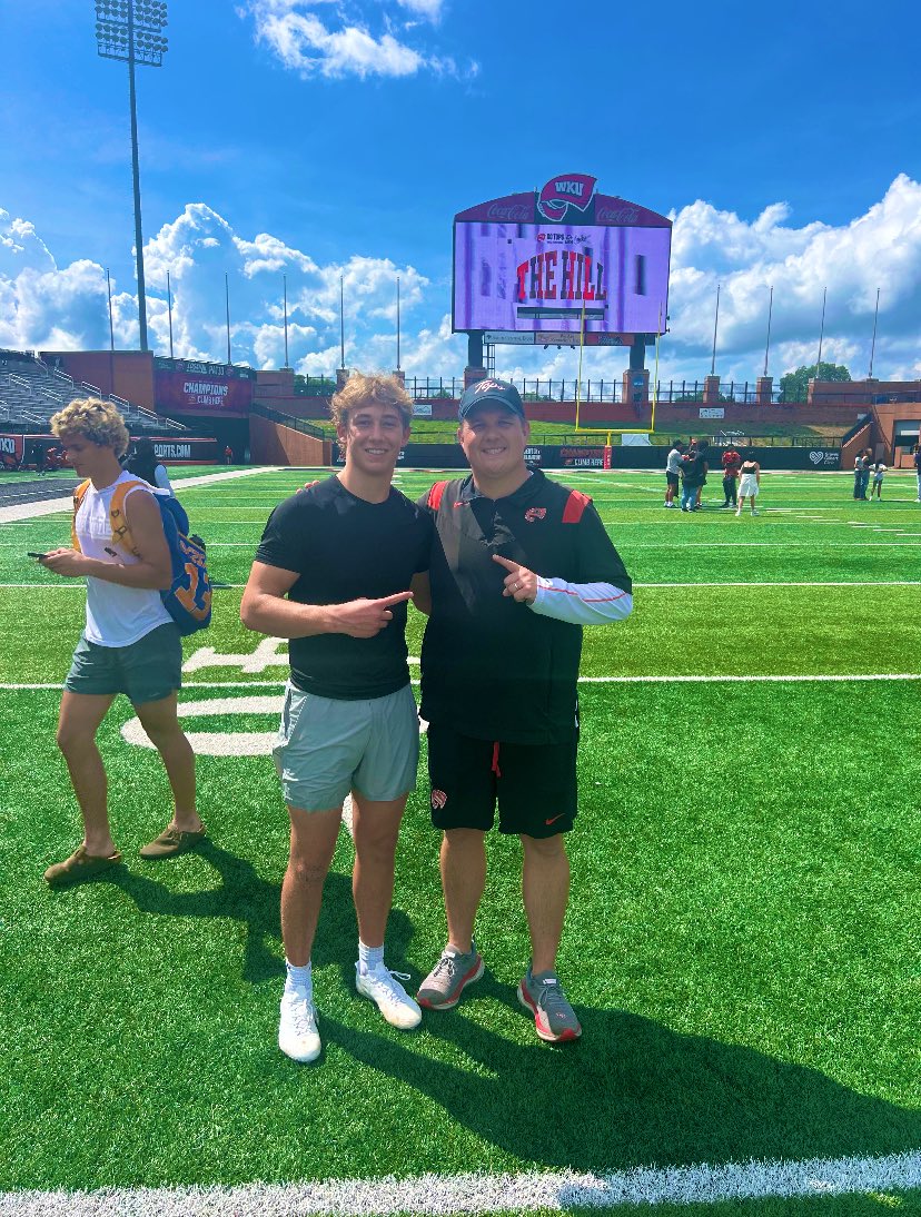Thank you so much <a href="/Coach_Helton/">Tyson Helton</a> and <a href="/DavisMerritt/">Davis Merritt</a> for the oppurtunity to get better and great coaching at the <a href="/WKUFootball/">WKU Football</a> Camp!!

<a href="/WKURecruiting/">WKU Football Recruiting</a>  
<a href="/DaveNurnberg/">Dave Nurnberg</a> 
<a href="/LexCathFootball/">Knights Football</a> 
<a href="/LexCathSports/">Lex Cath Athletics</a>
