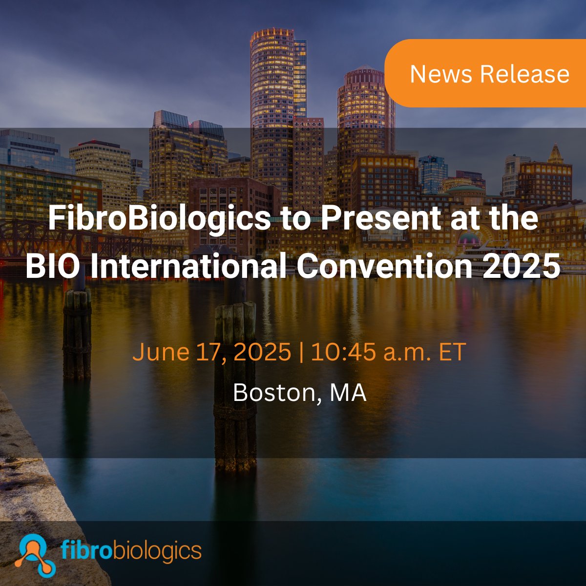 FibroBiologics (@fibrobiologics) on Twitter photo .<a href="/FibroBiologics/">FibroBiologics</a> to present at BIO 2025. CEO Pete O’Heeron will share updates on potential fibroblast-based therapies for wound healing, MS, and psoriasis.
đź“… June 17 | 10:45 AM ET | Room 154
More here: bit.ly/3TsJMR2
#BIO2025 #Biotech #ChronicDisease .<a href="/FibroBiologics/">FibroBiologics</a> to present at BIO 2025. CEO Pete O’Heeron will share updates on potential fibroblast-based therapies for wound healing, MS, and psoriasis.
đź“… June 17 | 10:45 AM ET | Room 154
More here: bit.ly/3TsJMR2
#BIO2025 #Biotech #ChronicDisease