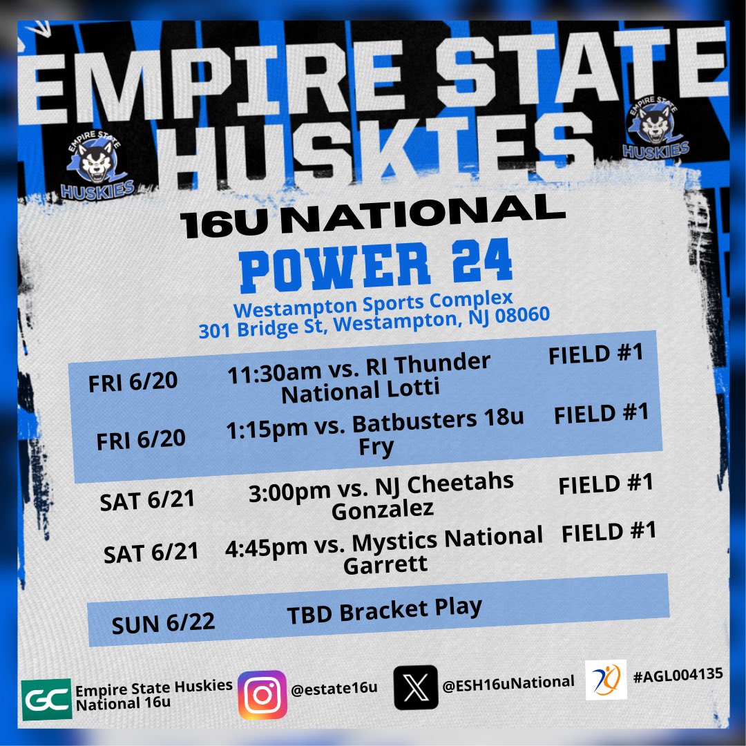 Natalia Draghi 2027 (@draghin2027) on Twitter photo Can’t wait to compete this weekend at Power 24! Go Dawgs💙🐾🖤
<a href="/EStateHuskies/">Empire State Huskies</a> @ESH16uNational <a href="/CoachJoeHuskies/">Joe Porcelli</a> <a href="/CoachPenny_OLY/">Penny Rosario Roberts</a> @JohnKnopf10 <a href="/jwheat14/">J.T.</a> Can’t wait to compete this weekend at Power 24! Go Dawgs💙🐾🖤
<a href="/EStateHuskies/">Empire State Huskies</a> @ESH16uNational <a href="/CoachJoeHuskies/">Joe Porcelli</a> <a href="/CoachPenny_OLY/">Penny Rosario Roberts</a> @JohnKnopf10 <a href="/jwheat14/">J.T.</a>