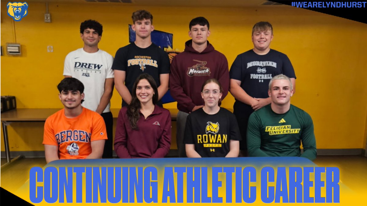 We would like to wish all our Student-Athletes who will be continuing their athletic careers next year in college!  Congrats on all your high school accomplishments and remember "Once a Golden Bear, Always a Golden Bear!"