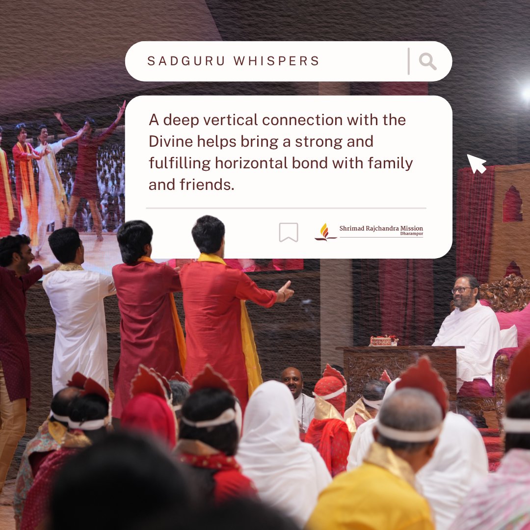A deep vertical connection with the Divine helps bring a strong and fulfilling horizontal bond with family and friends.

#SadguruWhispers #Quotes #QOTD #Connection #God #Guru #Sadguru #Family #LifeLessons #FridayThoughts