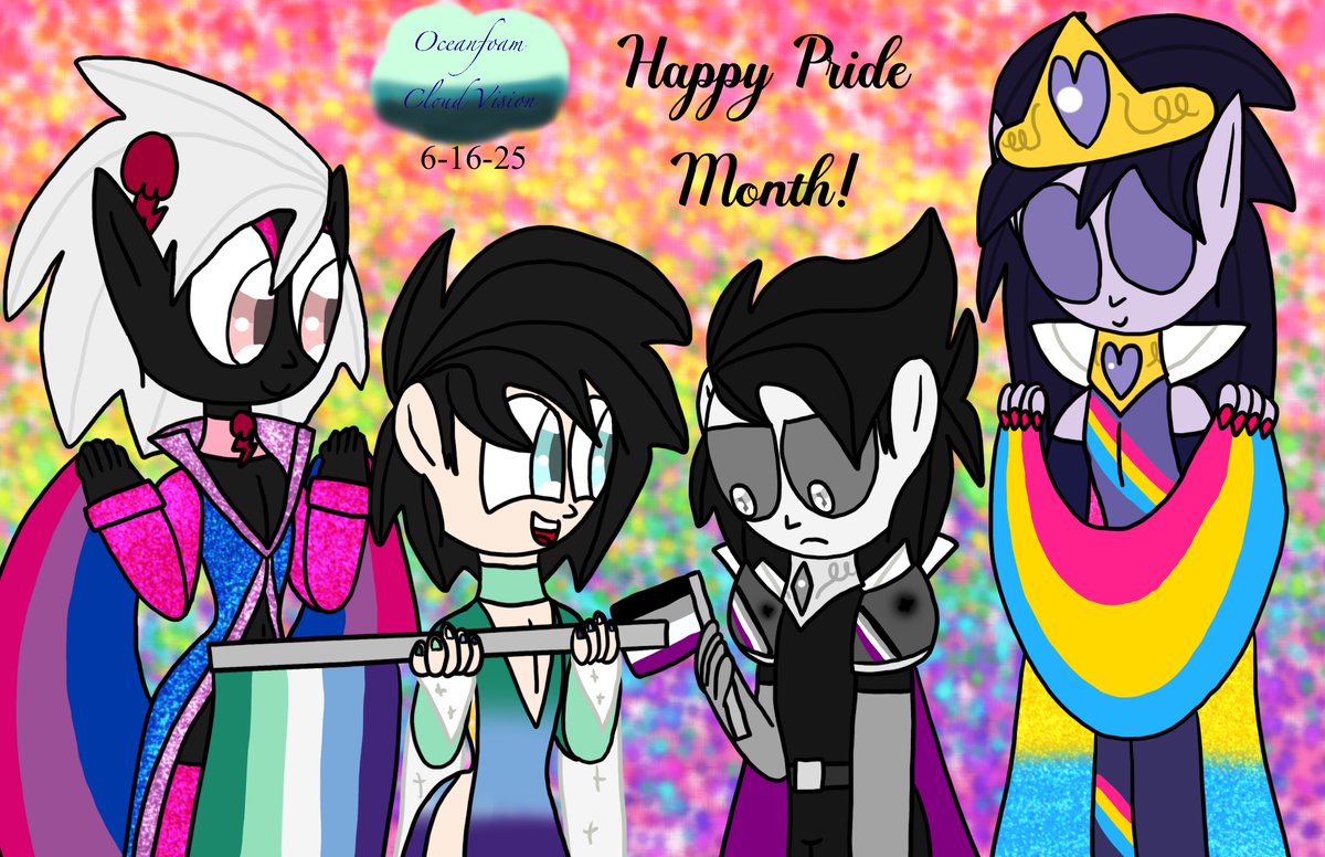 oceanfoamcloud's tweet photo. Happy Pride Month from the main 4!
I wanted to do more, but lost motivation to continue with it.
Please don’t use, repost, or reupload my art w/o my permission.
All characters are from my series ElementCore, &amp; are mine.
#ElementCore
#OC
#OCdrawing
#pridemonth
#rainbow
#digitalart https://t.co/6c05gHtac8